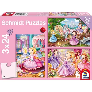 Schmidt 56217 - Fairytale Princesses - 3 x 24 db-os puzzle
