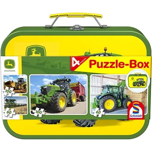 Schmidt 56497 - John Deere Puzzle-Box - 2x60+2x100 db-os puzzle fém bőröndben