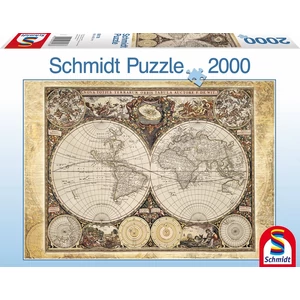 Schmidt 58178 - Historical map of the world - 2000 db-os puzzle