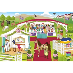 Schmidt 56515 - Horse Club - 2x60+2x100 db-os Schleich puzzle fém bőröndben