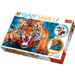 Trefl 11110 - Crazy Shapes - Támadó tigris - 600 db-os puzzle