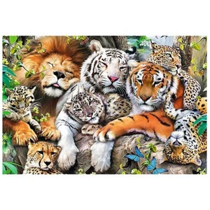 Trefl 501 db-os Wood Craft Prémium Fa Puzzle - A dzsungel vadmacskái (20152)