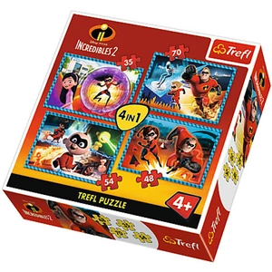 Trefl 34306 - Hihetetlen család - 4 az 1-ben (35, 48, 54, 70 db-os) puzzle