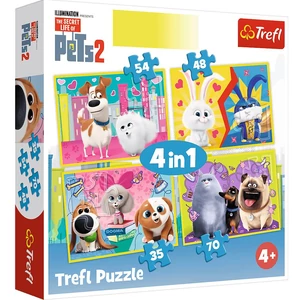 Trefl 34319 - A kis kedvencek titkos élete 2 - 4 az 1-ben (35, 48, 54, 70 db-os) puzzle