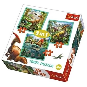 Trefl 34837 - Dinoszauruszok - 3 az 1-ben (20, 36, 50 db-os) puzzle