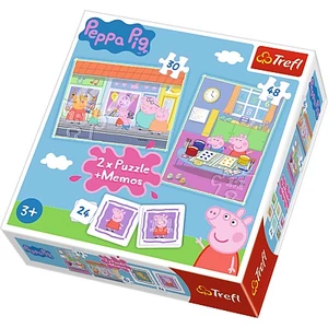 Trefl 90600 - Peppa Malac- 2 az 1-ben puzzle és memóriajáték