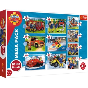 Trefl 90382 - Sam, a tűzoltó - Akcióban - 10 az 1-ben puzzle (20,35,48 db-os)
