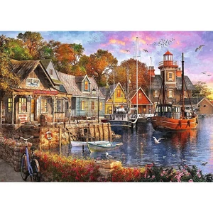 Trefl 10796 - Tea Time - Tengerparti kikötő - 1000-db-os Premium Plus puzzle