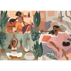 Trefl 10694 - Yoga, Cats, Coffee - Hello Morning - 1000 db-os UFT Prime puzzle