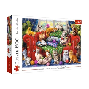 Trefl 26198 - Macskák a kanapén - 1500 db-os puzzle
