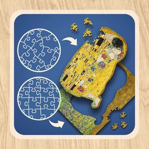 Trefl 20247 - Gustave Klimt - The Kiss - 200 db-os Wooden Contour Fa Puzzle