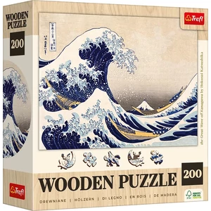 Trefl 20250 - Hokusai - The Great Wave off Kanagawa - 200 db-os Wooden Contour Fa Puzzle
