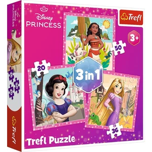 Trefl 34875 - Disney hercegnők - Gyönyörű virágok - 3 az 1-ben (20, 36, 50 db-os) puzzle