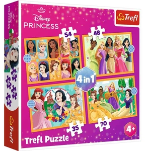 Trefl 34651 - Disney Princess - Fairy Tales Stories - 4 az 1-ben puzzle (35,48,54,70 db-os)