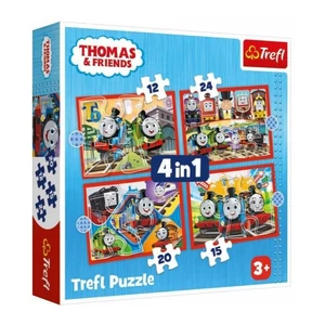 Trefl 34619 - Thomas és barátai - 4 az 1-ben puzzle (12,15,20,24 db-os)