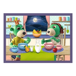 Trefl 34399 - A Treflik család együtt szórakozik - Esti rutin - 4 az 1-ben puzzle (35, 48, 54, 70 db-os)