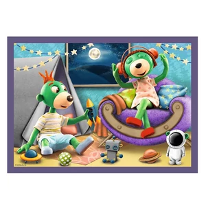 Trefl 34399 - A Treflik család együtt szórakozik - Esti rutin - 4 az 1-ben puzzle (35, 48, 54, 70 db-os)
