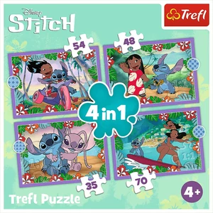 Trefl 4 az 1-ben puzzle (35,48,54,70 db-os) - Lilo és Stitch (34633)