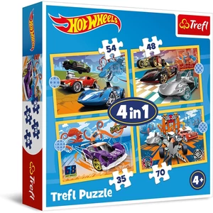 Trefl 34627 - Hot Wheels - 4 az 1-ben puzzle (35,48,54,70 db-os)