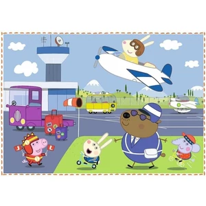 Trefl 34359 - Peppa malac - Peppa emlékei - 4 az 1-ben (12, 15, 20, 24 db-os) puzzle