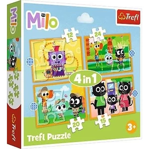 Trefl 34654 - Milo és barátai - 4 az 1-ben puzzle (12,15,20,24 db-os)