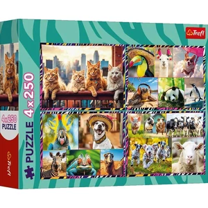 Trefl 13313 - Mókás állatok - 4 x 250 db-os puzzle
