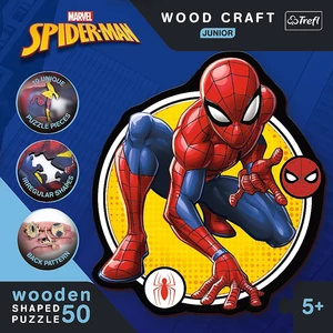 Trefl 20204 Wood Craft Shaped Prémium Fa Puzzle - Pókember - 50 db-os puzzle