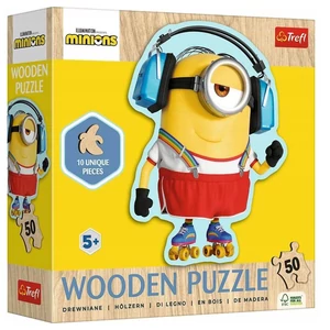 Trefl 20239 - Crazy Minions - 50 db-os Wooden Contour Fa Puzzle