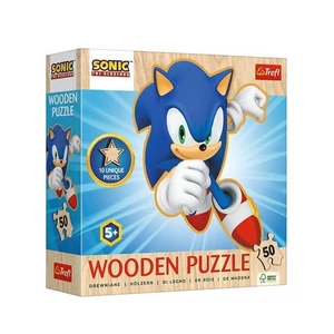 Trefl 20284 - Sonic - Happy Sonic - 50 db-os Wooden Contour Fa Puzzle
