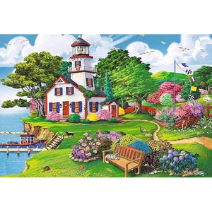 Trefl 501 db-os Wood Craft Prémium Fa Puzzle - Kikötő nyáron (20161)