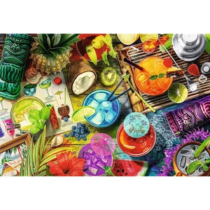 Trefl 501 db-os Wood Craft Prémium Fa Puzzle - Színes koktélok (20154)