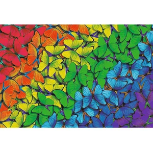 Trefl 501 db-os Wood Craft Prémium Fa Puzzle - Szivárvány pillangók (20159)
