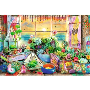 Trefl 501 db-os Wood Craft Prémium Fa Puzzle - Tengerparti ház (20166)