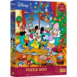 Trefl 37602 - 40 Éves Jubileum - Disney - Mickey Egér és Barátai - Karácsony - 600 db-os puzzle