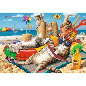 Trefl 10674 - Macskák vakációja - 1011 db-os Hidden Shapes puzzle