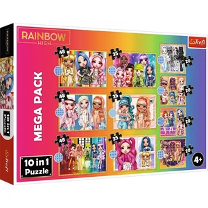Trefl 96000 - Rainbow High - 10 az 1-ben puzzle (20,35,48 db-os) Mega Pack