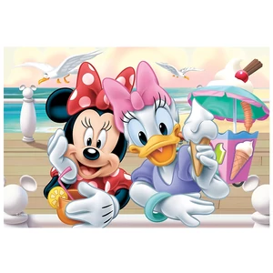 Trefl 19472 - Minnie Mouse és Daisy - A fagyizóban - 54 db-os puzzle
