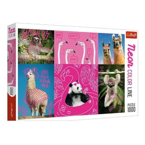Trefl 10594 - Neon Color Line - Bolondos állatok - 1000 db-os puzzle