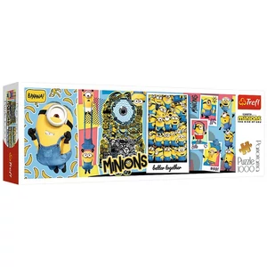 Trefl 29049 - Panoráma puzzle - Minyonok kollázs - 1000 db-os puzzle