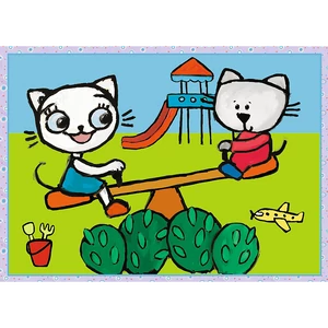 Trefl 34372 - Kiscicák története - 4 az 1-ben (12, 15, 20, 24 db-os) puzzle