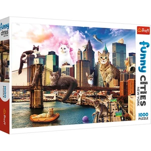 Trefl 10595 - Funny Cities - Macskák New Yorkban - 1000 db-os puzzle