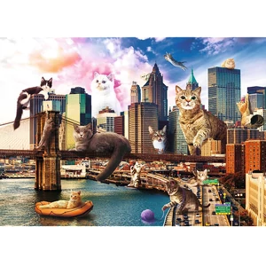 Trefl 10595 - Funny Cities - Macskák New Yorkban - 1000 db-os puzzle