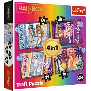 Trefl 34614 - Rainbow High divatbabák - 4 az 1-ben puzzle (35,48,54,70 db-os)