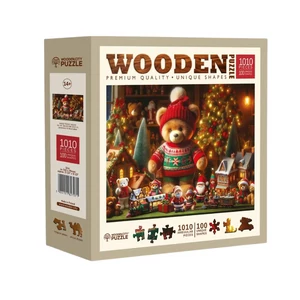 Wooden City 1010 db-os fa puzzle - Karácsonyi mackó (NB0807-XL)