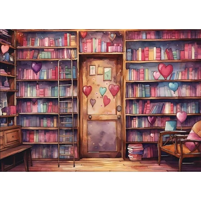 Yazz 3884 - Romantic Library - 1000 db-os puzzle