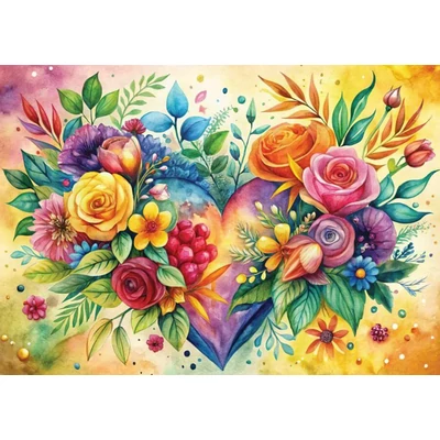 Yazz 3885 - Flower Heart - 1000 db-os puzzle