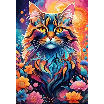Alipson 50228 - Multicoloured Cat - 1000 db-os puzzle