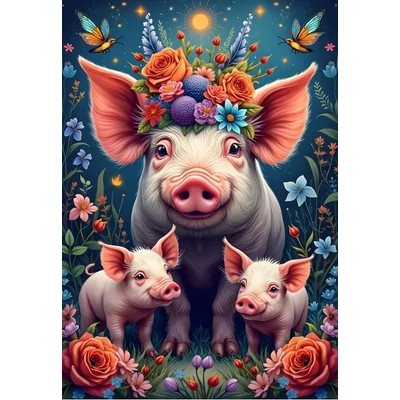 Alipson 50237 - Pig Family out for a Walk - 1000 db-os puzzle