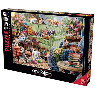 Anatolian 4575 - Kittens in the Living Room - 1500 db-os puzzle