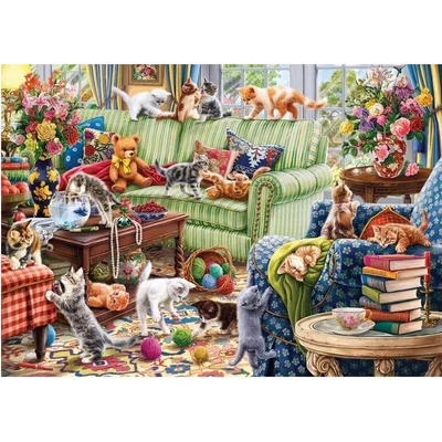 Anatolian 4575 - Kittens in the Living Room - 1500 db-os puzzle